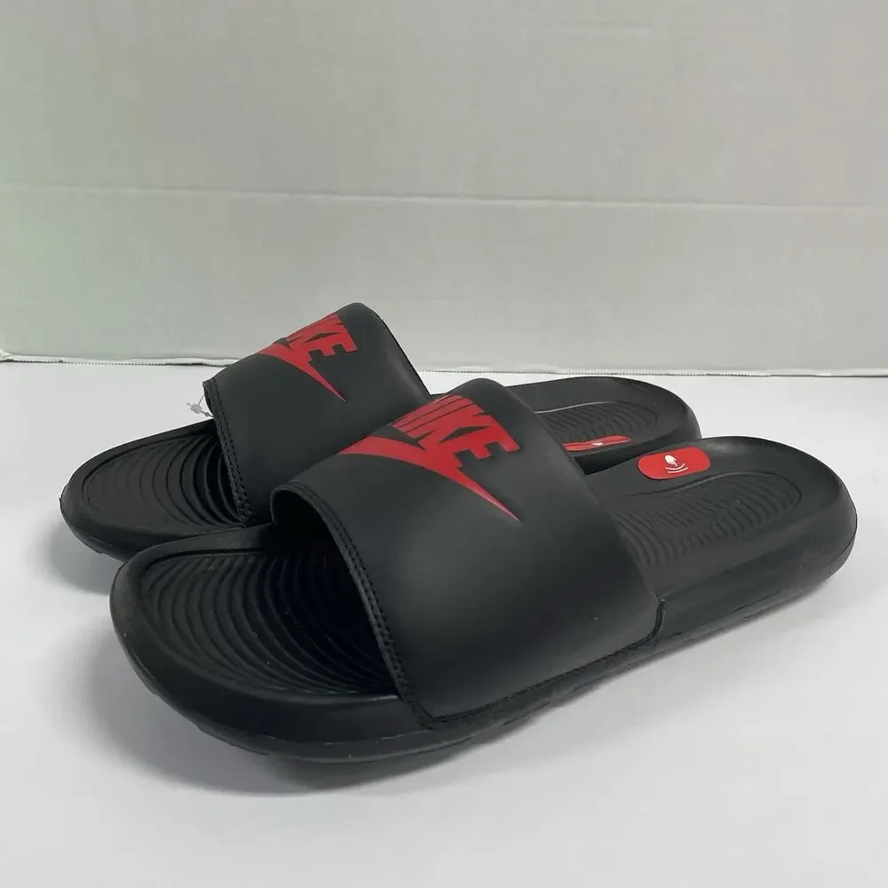 Nike Victori One Slides Black Red CN9675 004 Size 12 Sandal Summer House Slipper